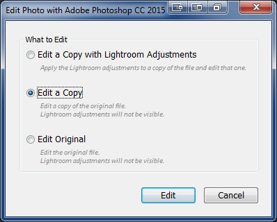 Lightroom 6 Edit a Copy